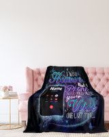 PERSONALIZATION - Blanket - In Memory loving - I Wish Heaven Had A Phone So I Cloud Hear Your Voice One Last Time Premium Mink Sherpa Blanket (60x80in) black 60x80in