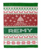 Merry Christmas Fleece Blanket, Personalized Christmas Blanket Gifts for Fbus07228 Remy XMASBL01 Cozy Plush Fleece Blanket (60x80in) white 60x80in