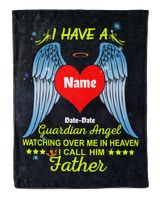 PERSONALIZATION - Blanket - In Memory loving - My Father Is My Guardian Angel Cozy Plush Fleece Blanket (30x40in) black 30x40in