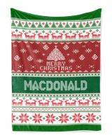 Merry Christmas Fleece Blanket, Personalized Christmas Blanket Gifts for Fbus04731 Macdonald XMASBL01 Cozy Plush Fleece Blanket (30x40in) white 30x40in