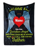 PERSONALIZATION - Blanket - In Memory loving - My Father Is My Guardian Angel Cozy Plush Fleece Blanket (30x40in) black 30x40in