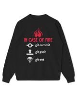 In Case of Fire Git Commit Git Push Git Out Funny Programmer Kids Standard Sweatshirt black xs