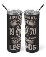 Life Begins At 1970 The Birth Of Legends USA18 Skinny Tumbler black 20oz