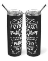 The Man, The Mith, The Legend Vintage 1973 USA52 Skinny Tumbler black 20oz
