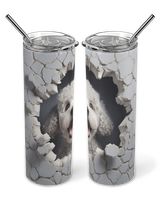 3D Poodle Tumbler 2 Skinny Tumbler white 20oz