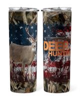 Skinny Tumbler American Hunting Deer Camo Skinny Tumbler white 20oz
