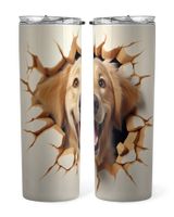 3D Golden Retriever Tumbler 3 Skinny Tumbler white 20oz