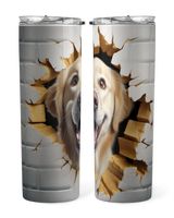 3D Golden Retriever Tumbler 2 Skinny Tumbler white 20oz