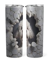 3D Poodle Tumbler 2 Skinny Tumbler white 20oz