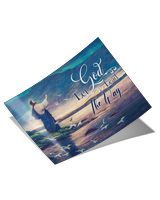 Let God Lead The Way Satin Landscape Poster black 18x12in
