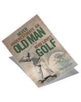 Never underestimate an old man who loves golf Satin Portrait Poster
