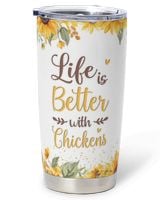 Personalized Life Is Better With Chickens Full Printed Stainless Steel Tumbler (20oz) white 20oz