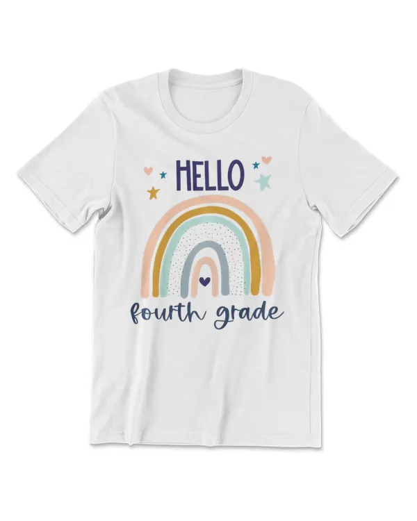Hello Fourth Grade Rainbow for Teachers 4th Grade Girls Premium T-Shirt