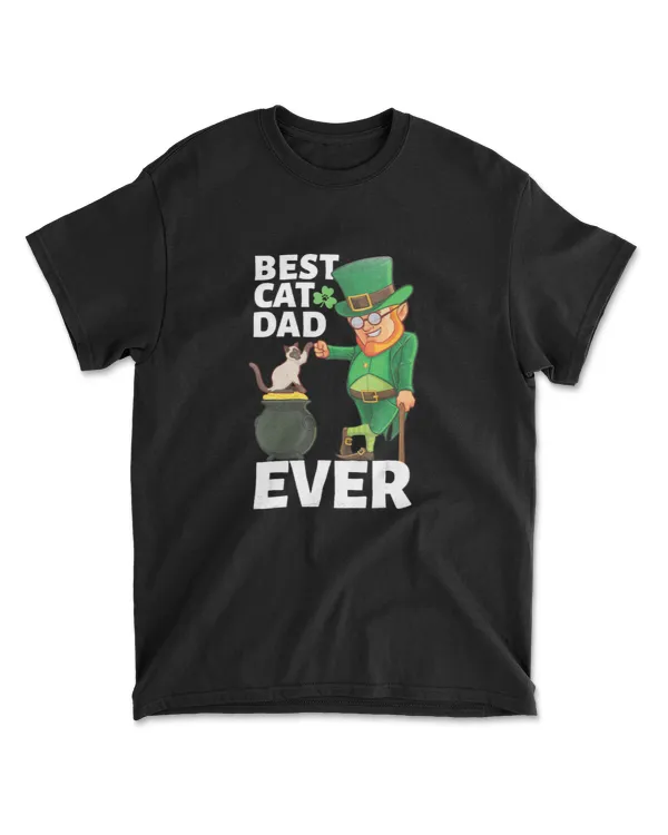 Best Cat Dad Ever  St Patrick Day Funny Cat