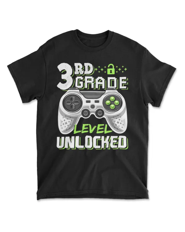 3rd Grade Level Unlocked Video Game Back to School Boys T-Shirt
