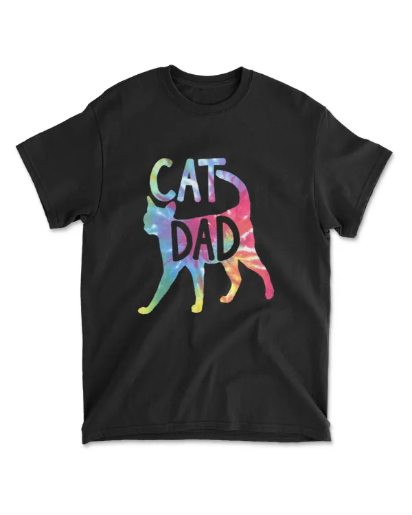 Best Cat Dad Kitty Daddy Papa Hippie Tie Dy