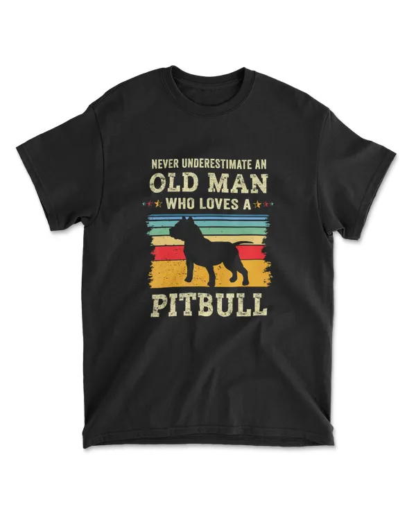 Funny Old Man Pitbull Grandpa Gift Gran