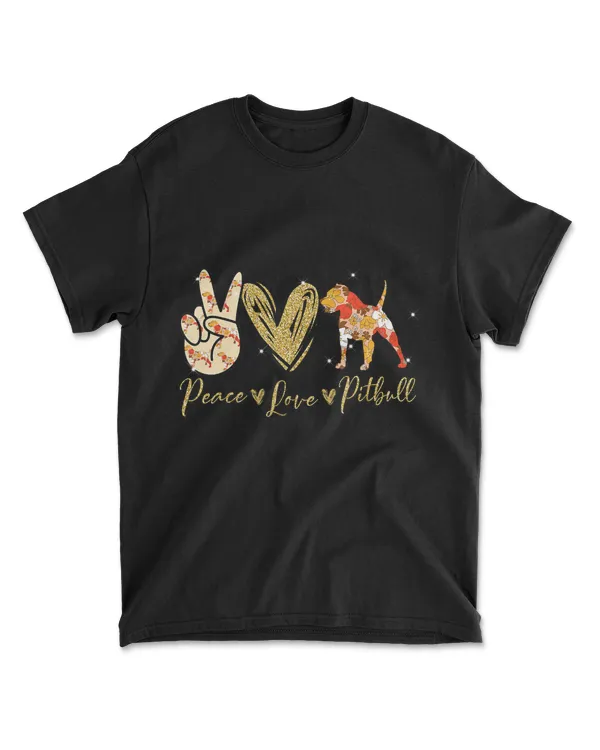 Funny Peace Love Pitbull Dog Lover Gifts