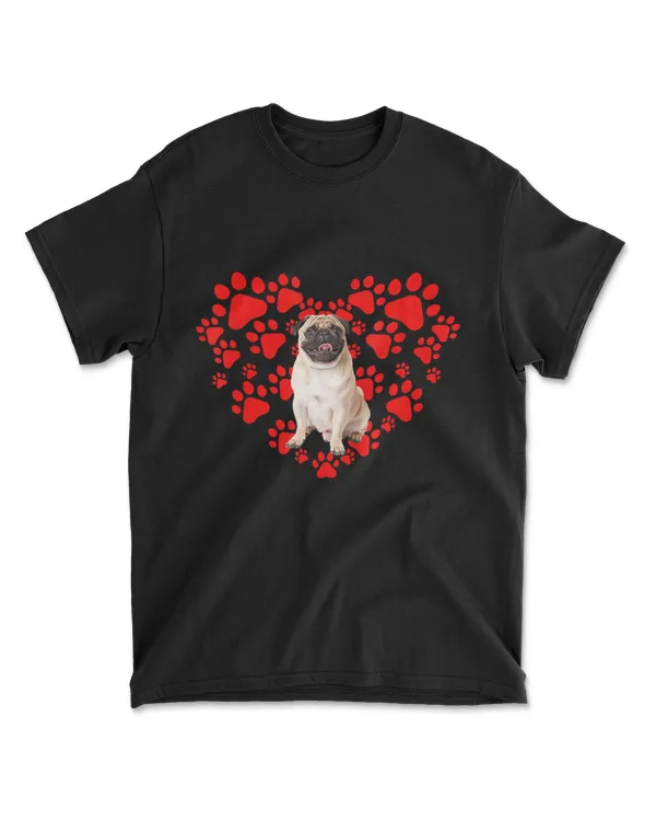 Cute Pug Valentines Day Hearts Gift For Dog
