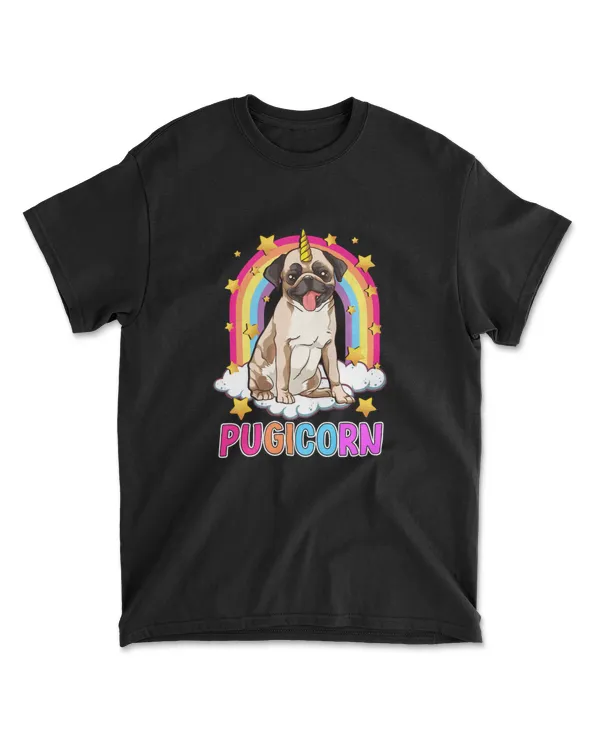 Cute Pugicorn Pug Unicorn Lover Rainbow Girls