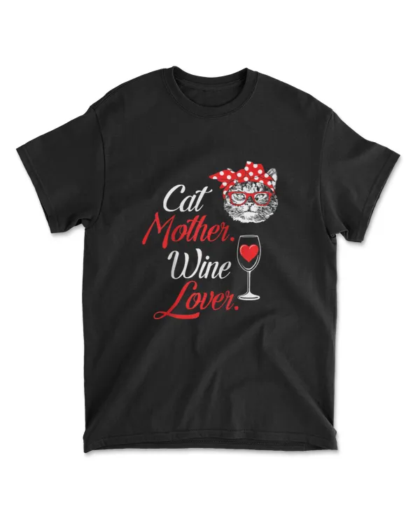 Cat Mother Wine Lover Funny Gift for Women L