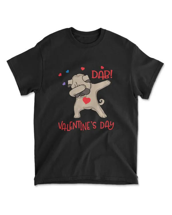 Dabbing Pug Dog Cute Funny Valentines Day