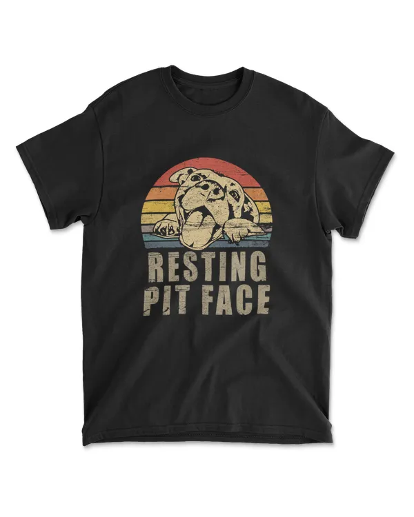 Mens Resting Pit Face Lazy Happy Pitbull D