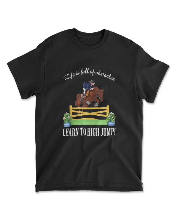 EQUESTRIAN ENGLISH JUMPING HORSE AND RIDER T
