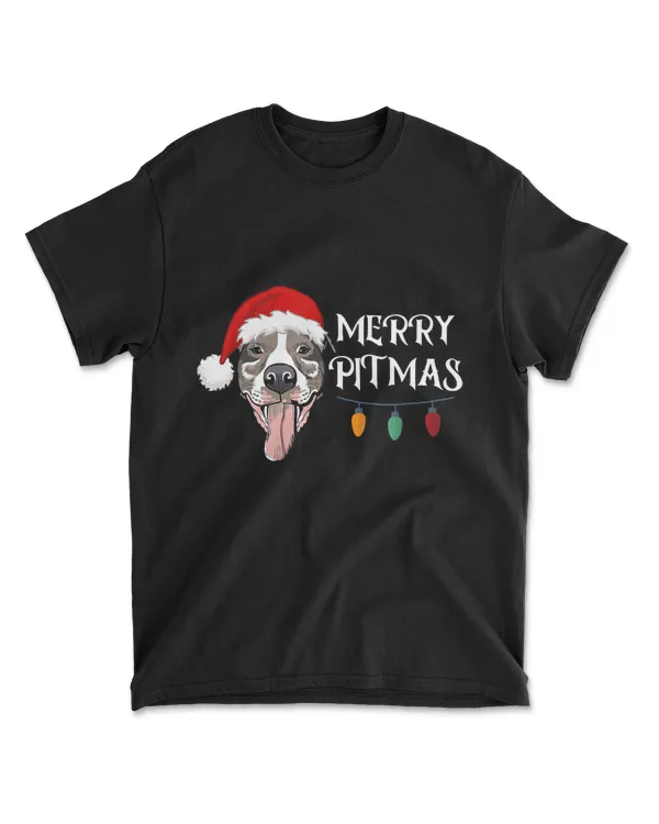 Merry Pitmas - Happy Pitbull Santa Pitbu