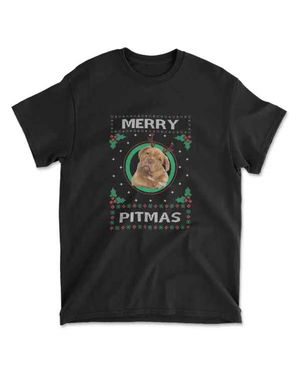 Merry Pitmas - Puppy Pitbull Dog Christm