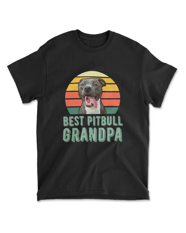 Mens Best Pitbull Grandpa Funny Cute Dog Love