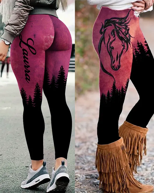 [UNIQUE] HORSE WESTERN LEGGING PINK