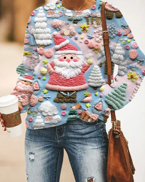 [UNIQUE] PINK SANTA SWEATER