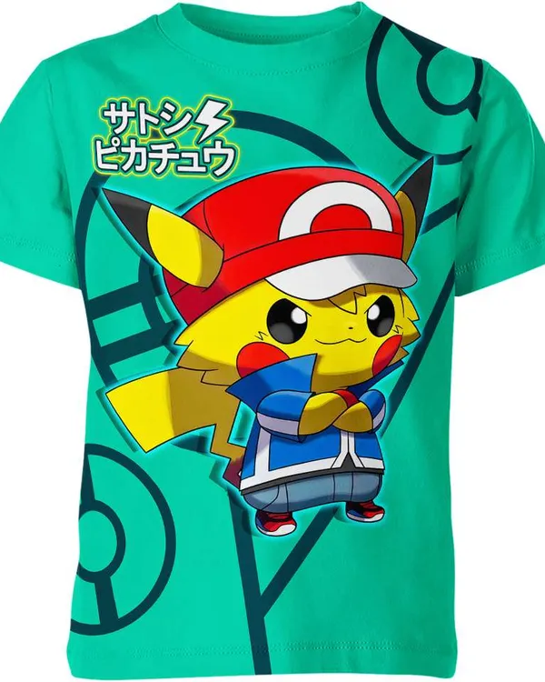 Ash Ketchum X Pikachu From Pokemon Shirt