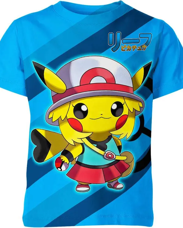 Leaf X Pikachu From Pokemon Shirt