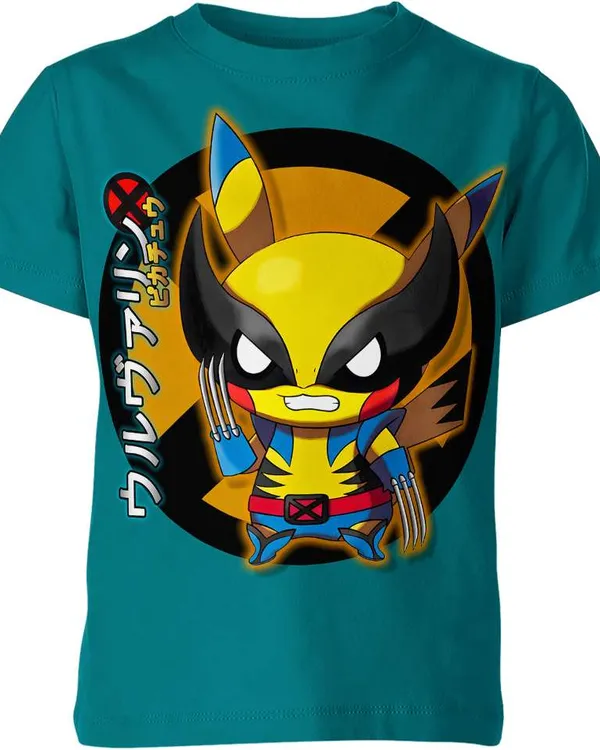 Wolverine X Men X Pikachu From Pokemon Shirt