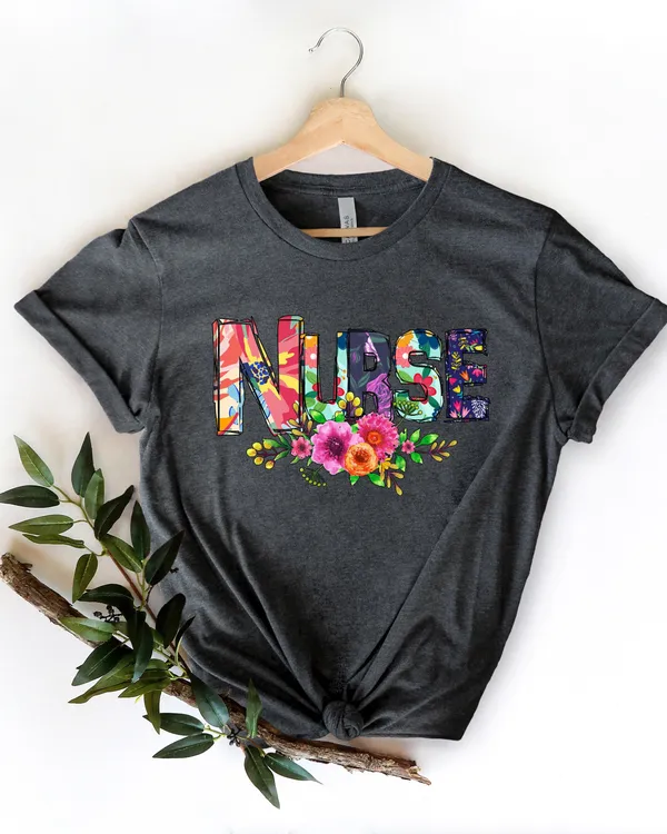 Flower Nurse Shirt, School Nurse Shirt, Nurse Shirt, School Nurse Gift, Nurse Leopard, School Nurse Tee, Nurse Appreciation, Gift For Nurse