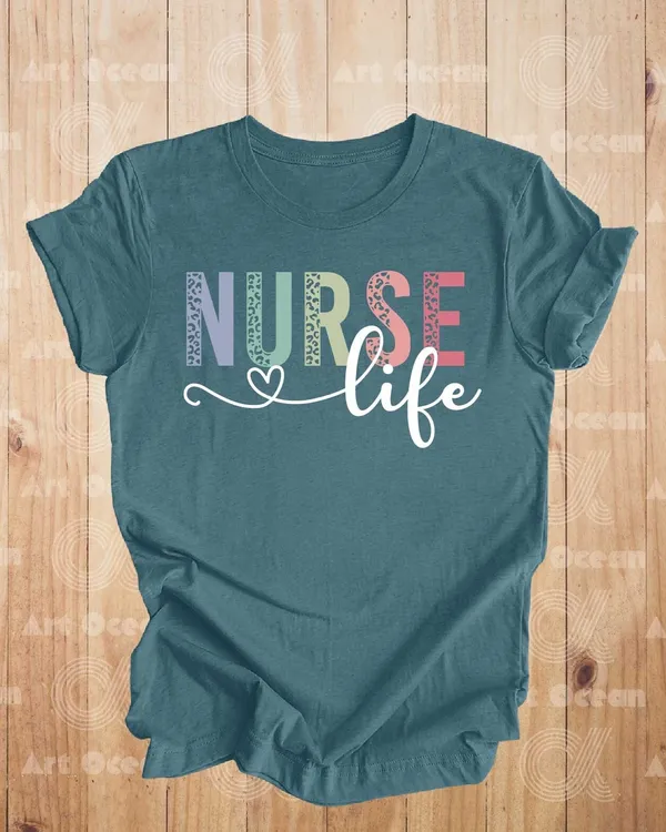 Nurse Life Shirt, Leopard Nurse Shirt, Gift for Nurse, RN Nurse Sweatshirt, Nurse Appreciation Shirt, Registered Nurse Shirt, New Nurse Gift