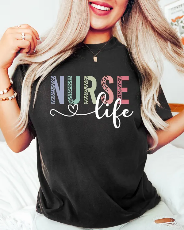 Nurse Life Shirt, Leopard Nurse Shirt, Nurse Gift, Gift for Nurse, RN Nurse Shirt Registered Nurse Shirt, New Nurse Gift, Nurse Appreciation