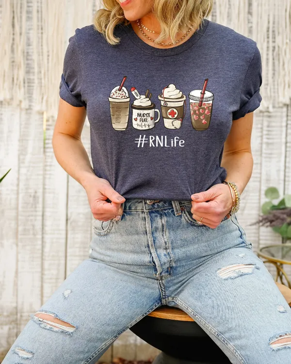 Personalized Coffee Lover Nurse Life Shirt, Funny Nurse Shirt, Nurse Lover Shirt, Coffee Lover Shirt, Nurse life Shirt, Super Hero Nurse Tee