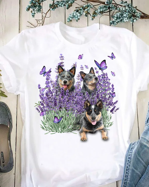 Heeler and Gorgeous Purple Flower - Standard T-shirt White S M L XL 2XL 3XL 4XL 5XL 0208