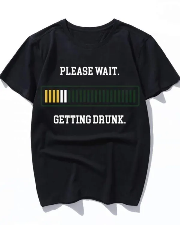 saint patricks day please wait getting drunk cotton summer loose women/men Tshirt cool t shirt o-neck funny t-shirt male tee shirts