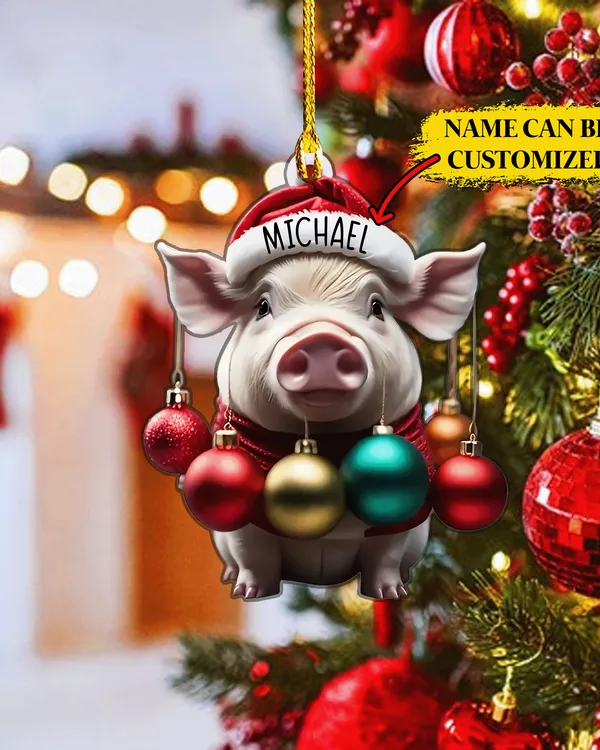 Pig Arcylic Ornament Customized - Gift For Farm , Ornament Decor 5