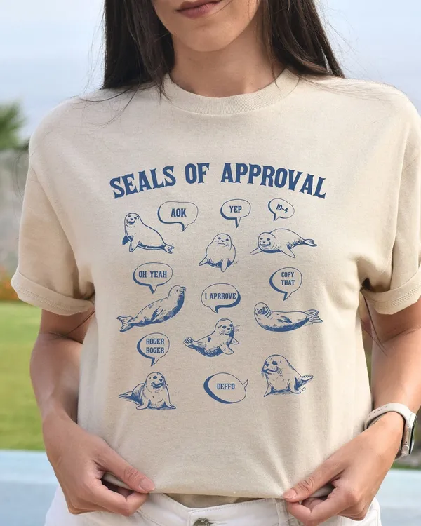 Seals Of Approval Funny Vintage Shirt, Retro Seal T-Shirt, Funny Sayings Shirt, Seal Lover Gift, Ocean Animal Shirt