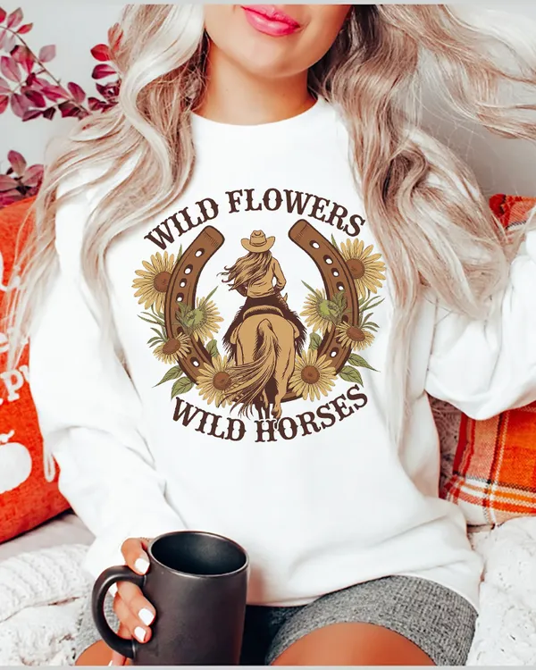 [UNIQUE] WILD FLOWERS WILD HORSES