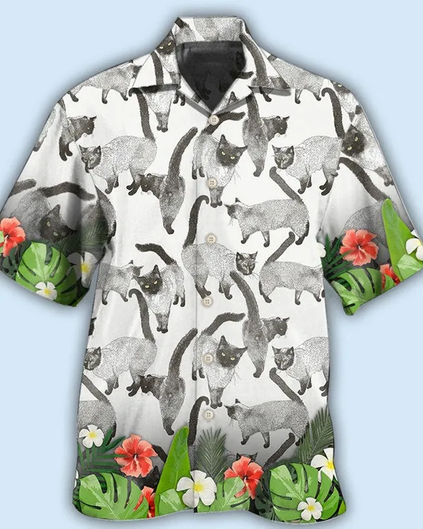 Siamese Cat Lovely Hawaiian Shirt, Siamese Lover Hawaiian Shirt