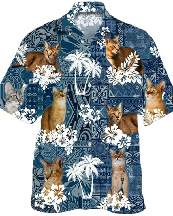 Chausie Hawaiian Shirt For Man And Woman, Aloha 3D Cat Shirts, Full Printed Cat Hawaiian Shirts
