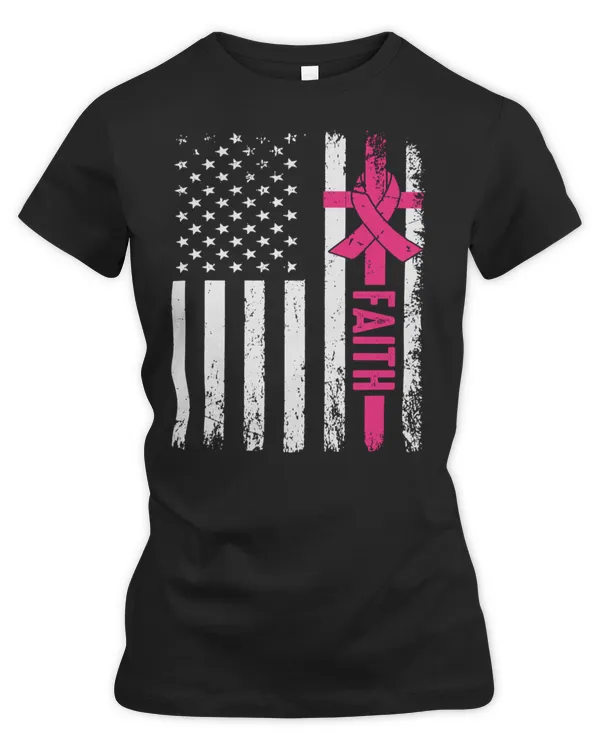 Faith Pink Ribbon American Flag