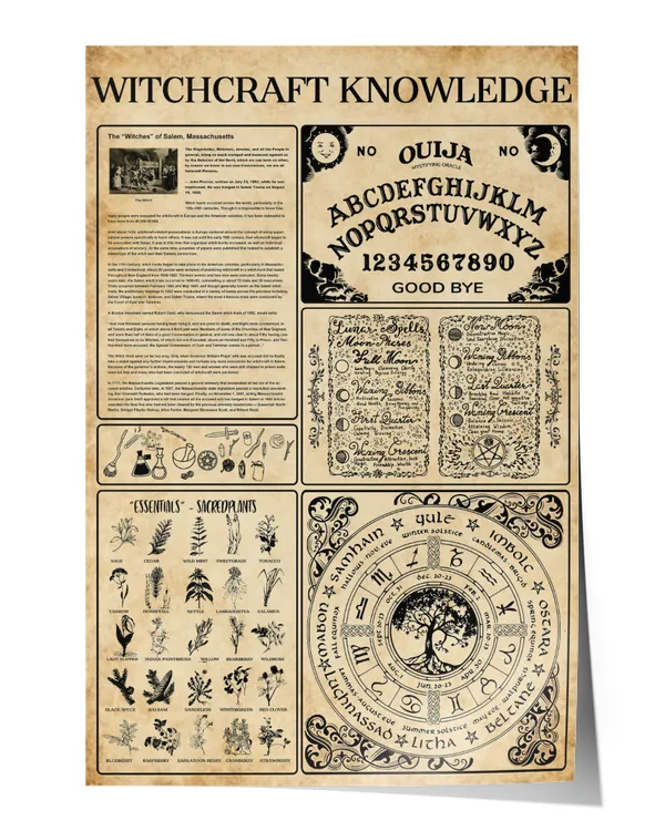 Witchcraft Knowledge Wall Decor Artwork Print Poster Wall Art Print Home Decor Vintage