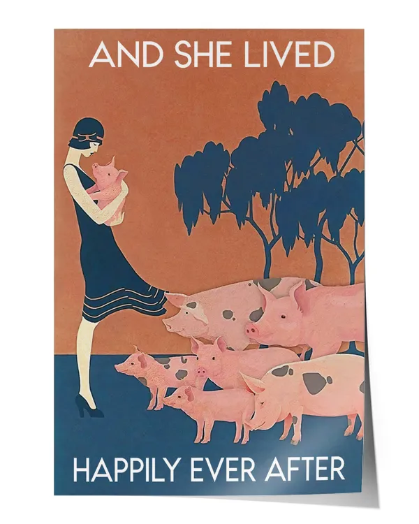 And she lived happily ever after (4) Wall Decor Artwork Print Poster Wall Art Print Home Decor Vintage